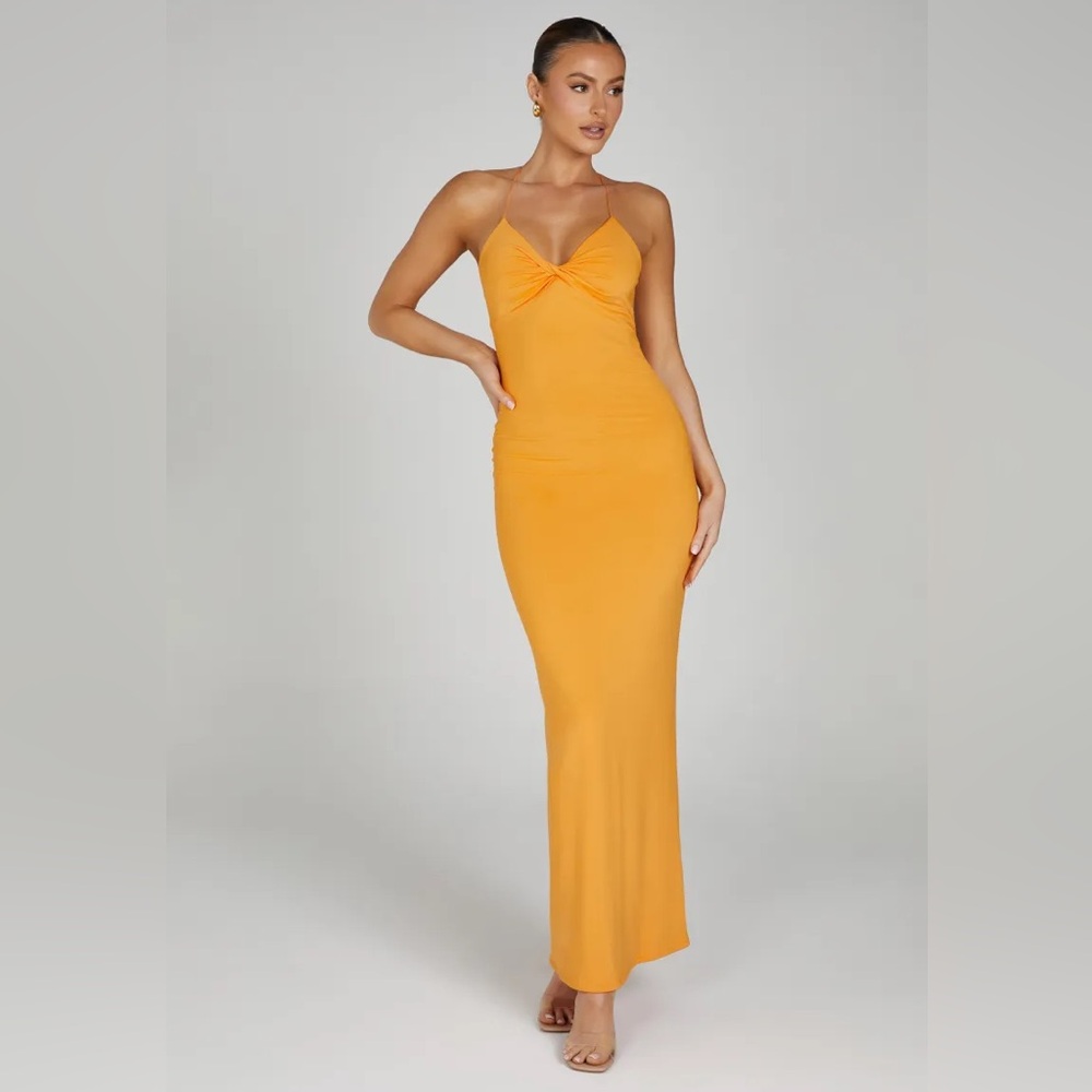 Meshki Sinead Twist Maxi Dress in Orange
